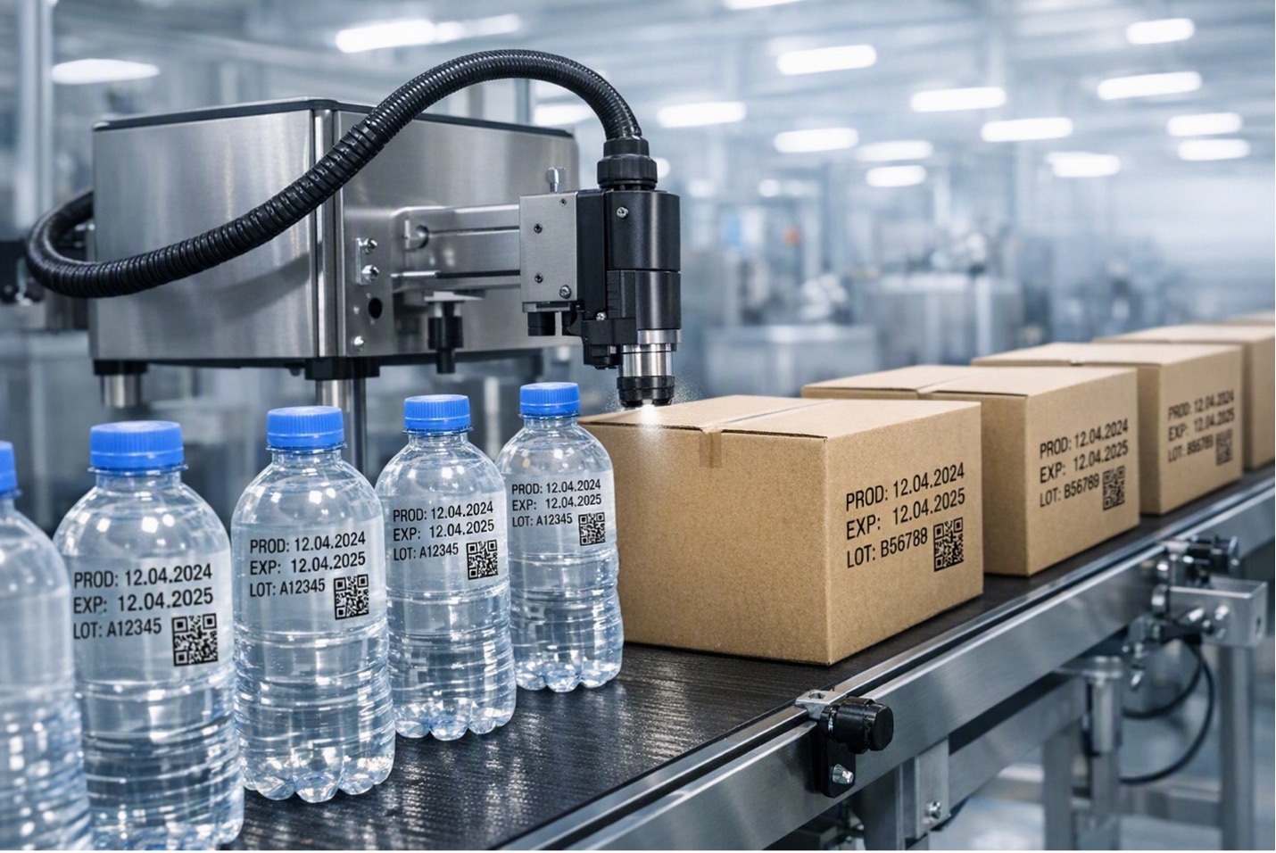 Máy in phun công nghiệp giá tốt cho dây chuyền sản xuất thực phẩm, mỹ phẩm và dược phẩm